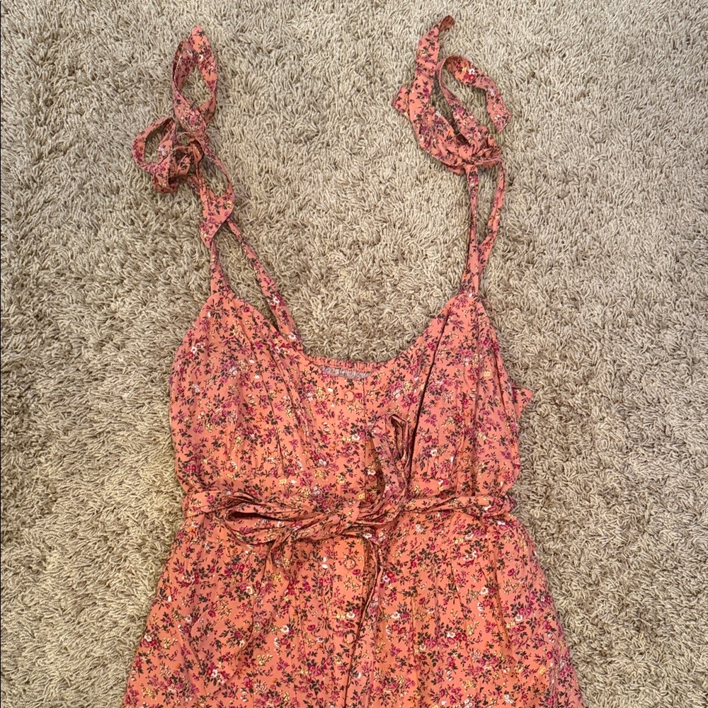 Floral Pink Sleeveless Dress - Picture 2 of 4